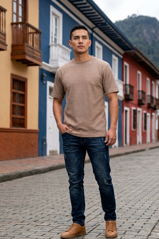 CAMISETA ALGODON TEXTURIZADA